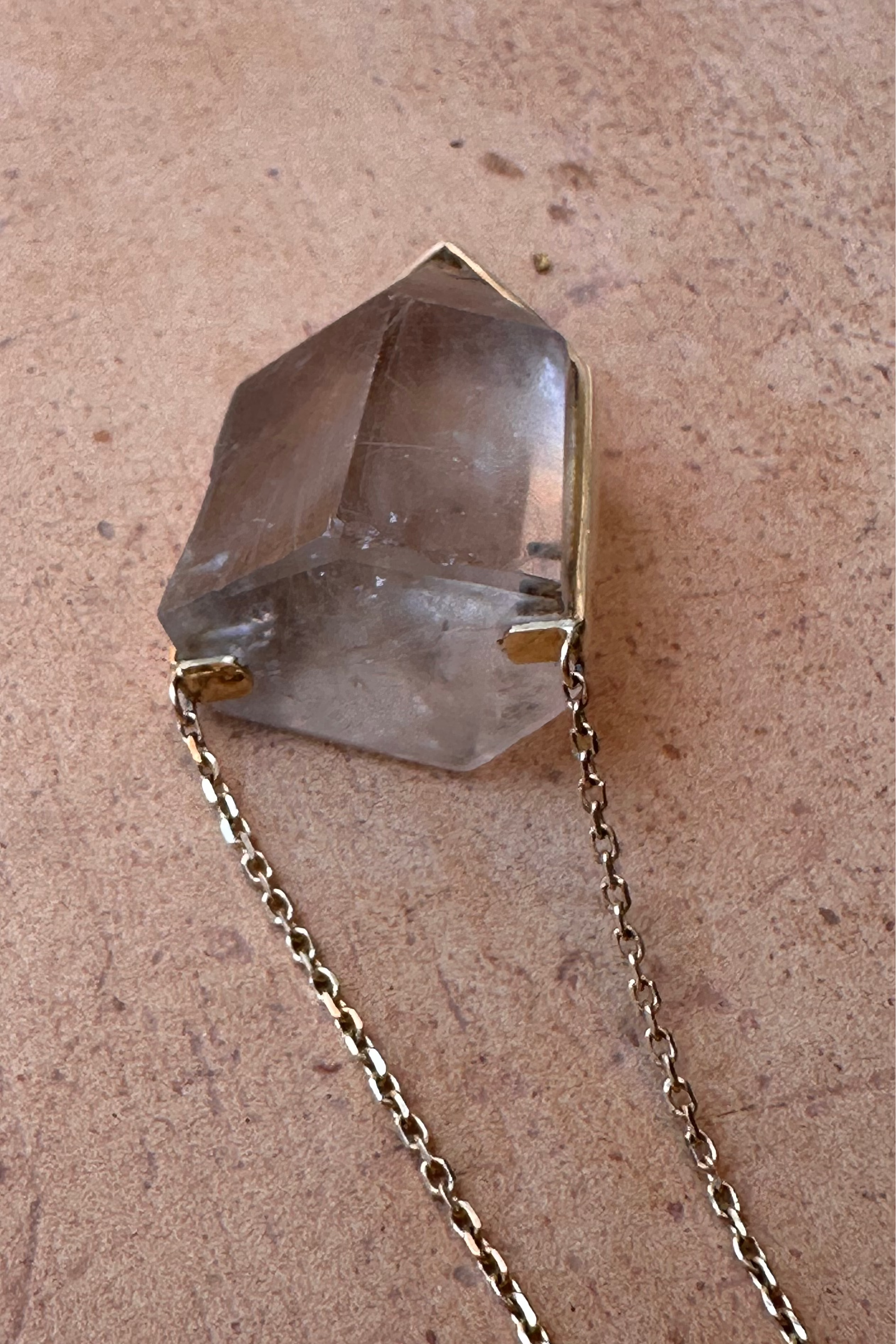 Rutilated Quartz Compas Amulet - Raw