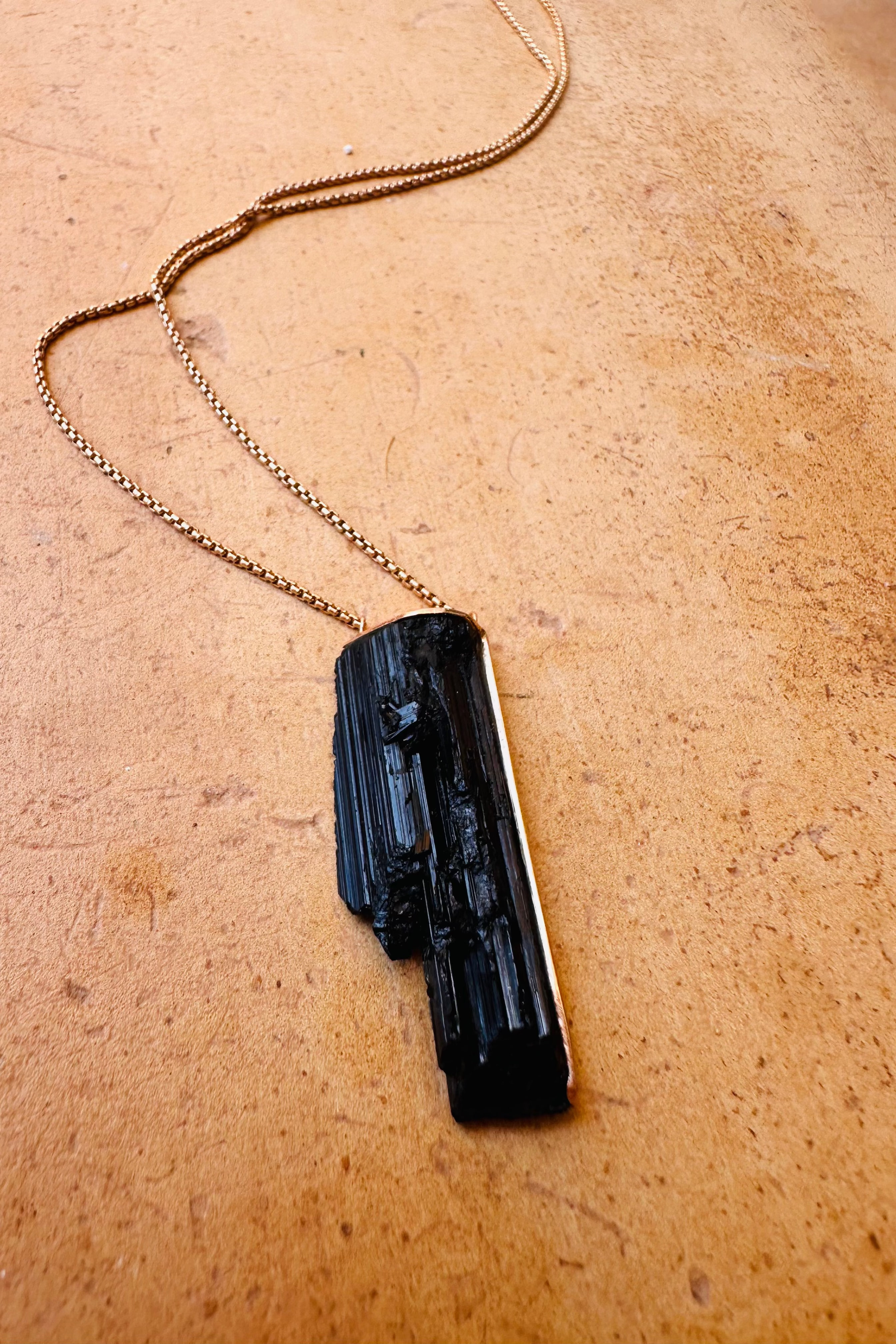 Black Tourmaline Amulet - Raw