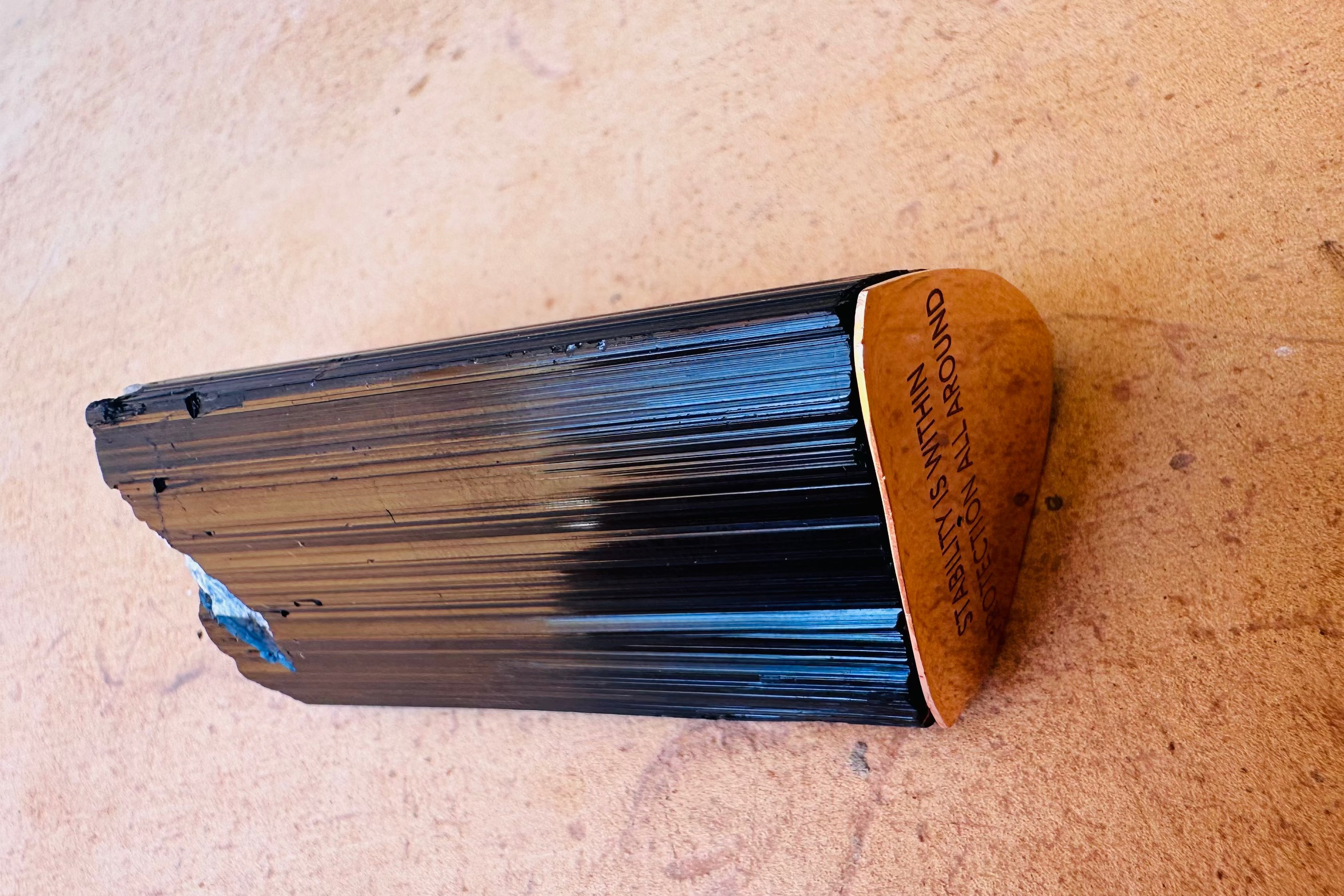 Black Tourmaline Top Meditation Stone - Raw