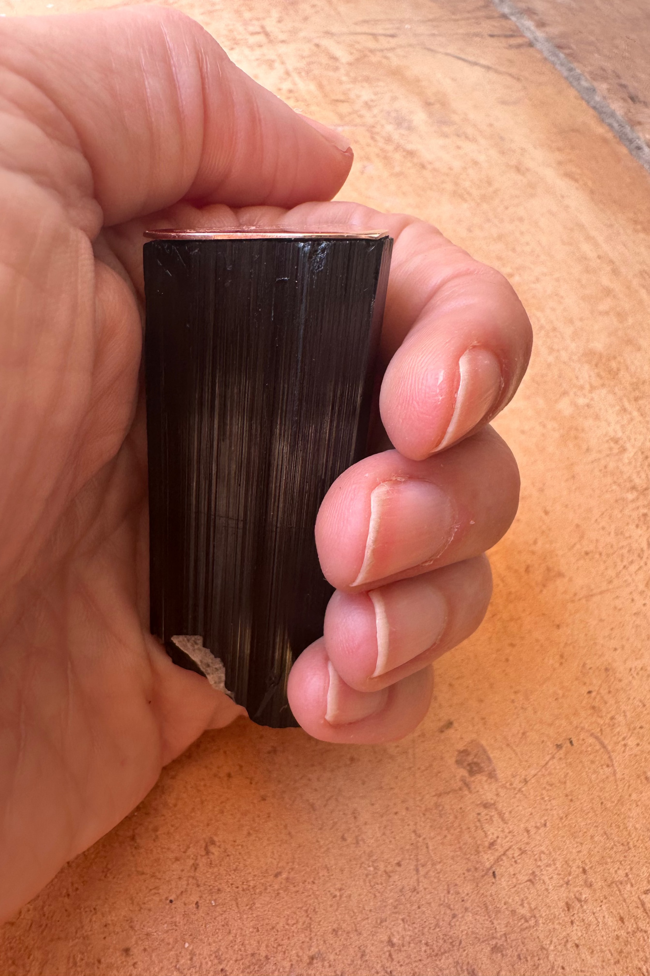 Black Tourmaline Top Meditation Stone - Raw