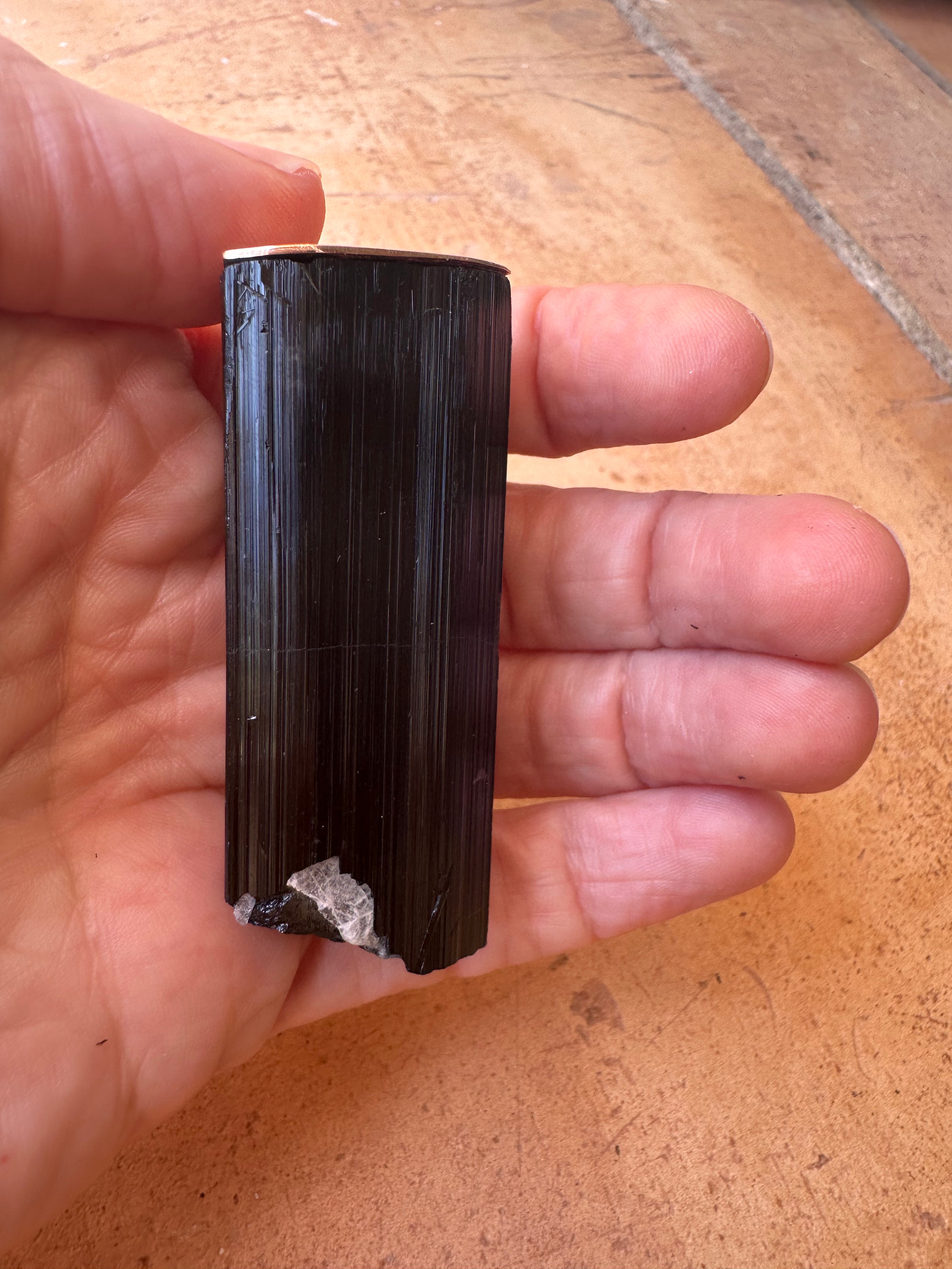 Black Tourmaline Top Meditation Stone - Raw