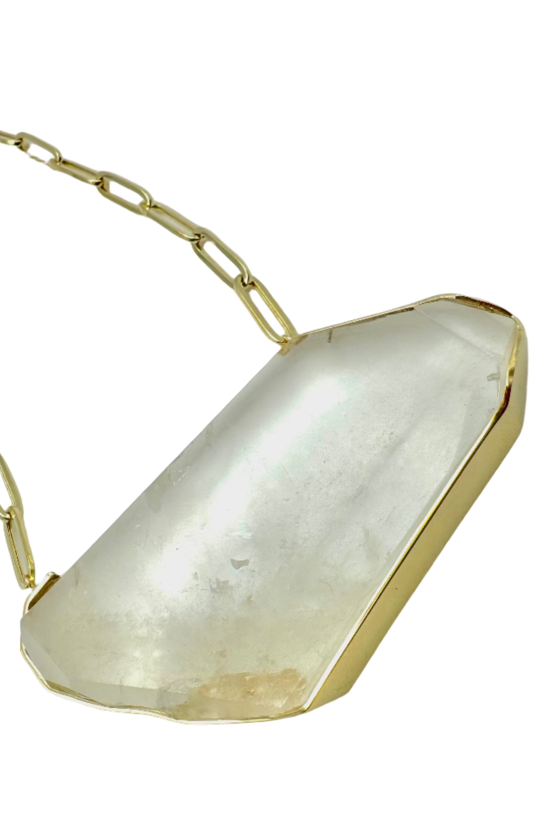 Clear Quartz Wrap Amulet - Cut