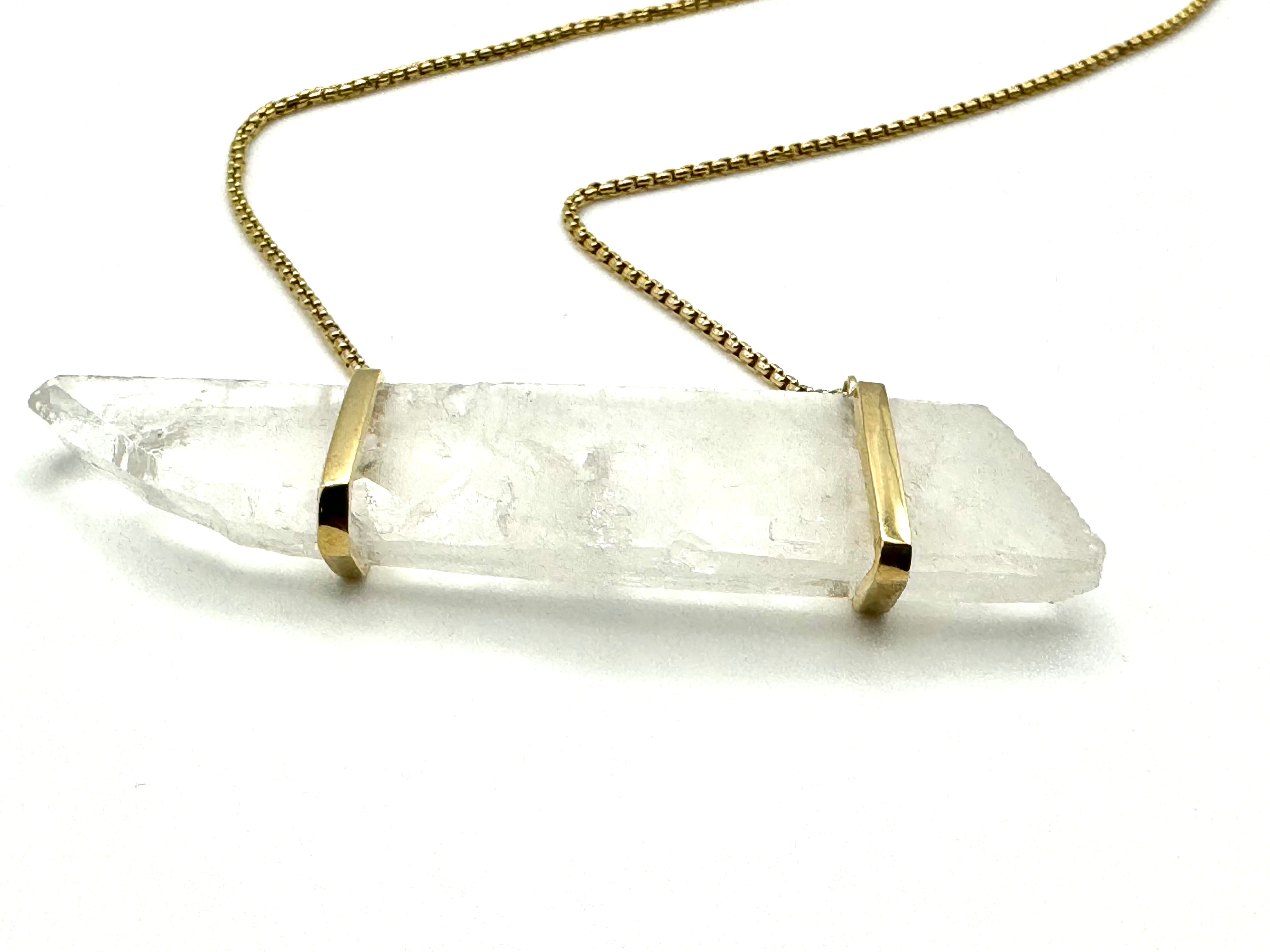 Classic Raw Clear Quartz Double Amulet-Y14k