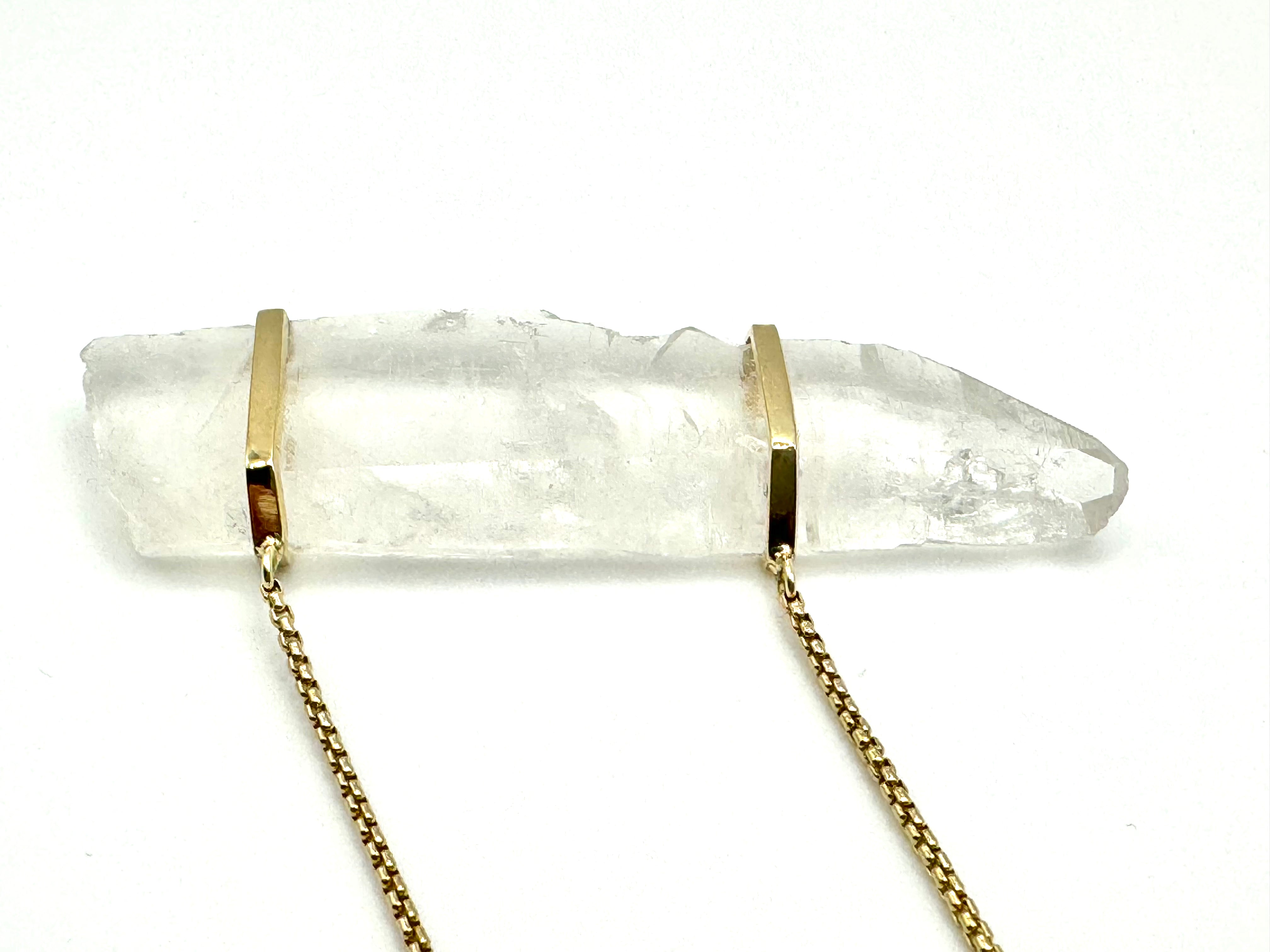 Classic Raw Clear Quartz Double Amulet-Y14k