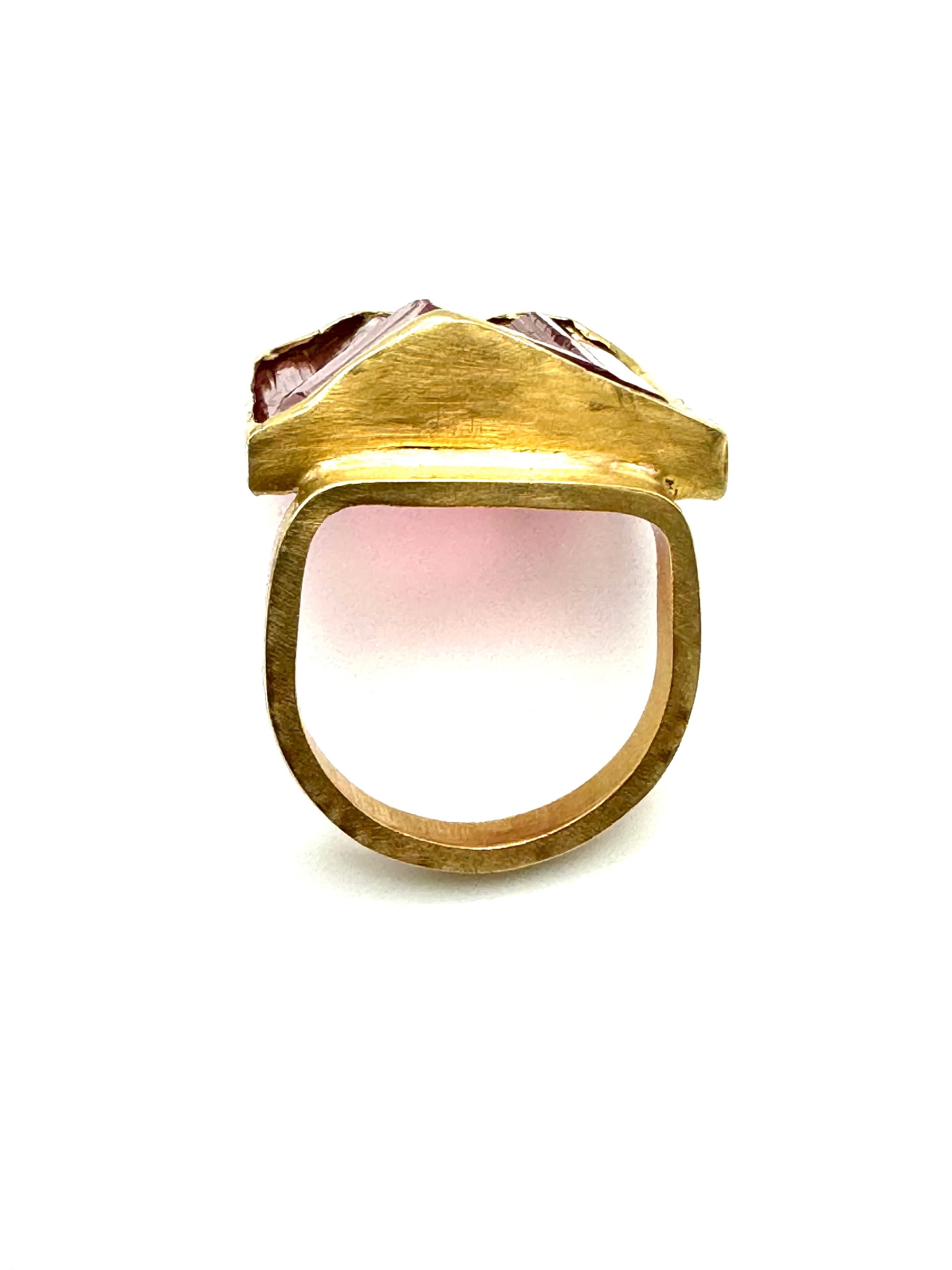 Nectar Raw Pink Tourmaline Top Ring-Y18k