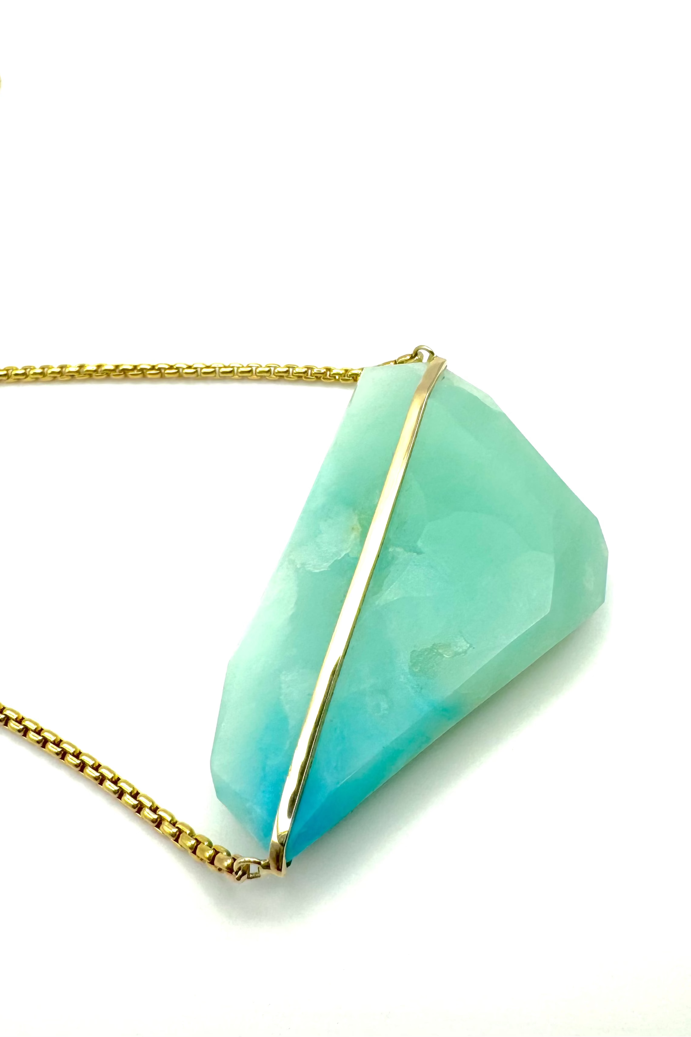 Andean Blue Opal Lip Amulet - Cut