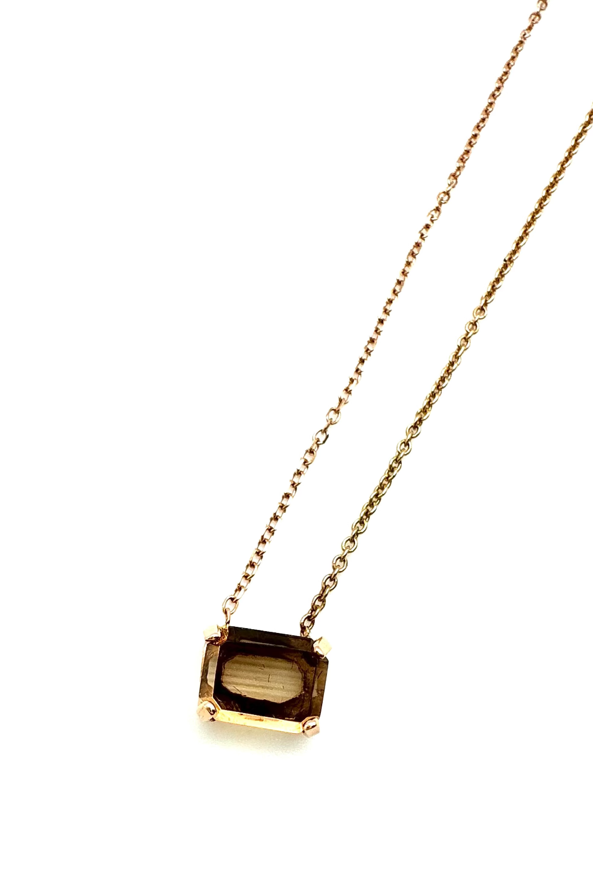 Classic Cut Smoky Quartz Trinket Mini Amulet