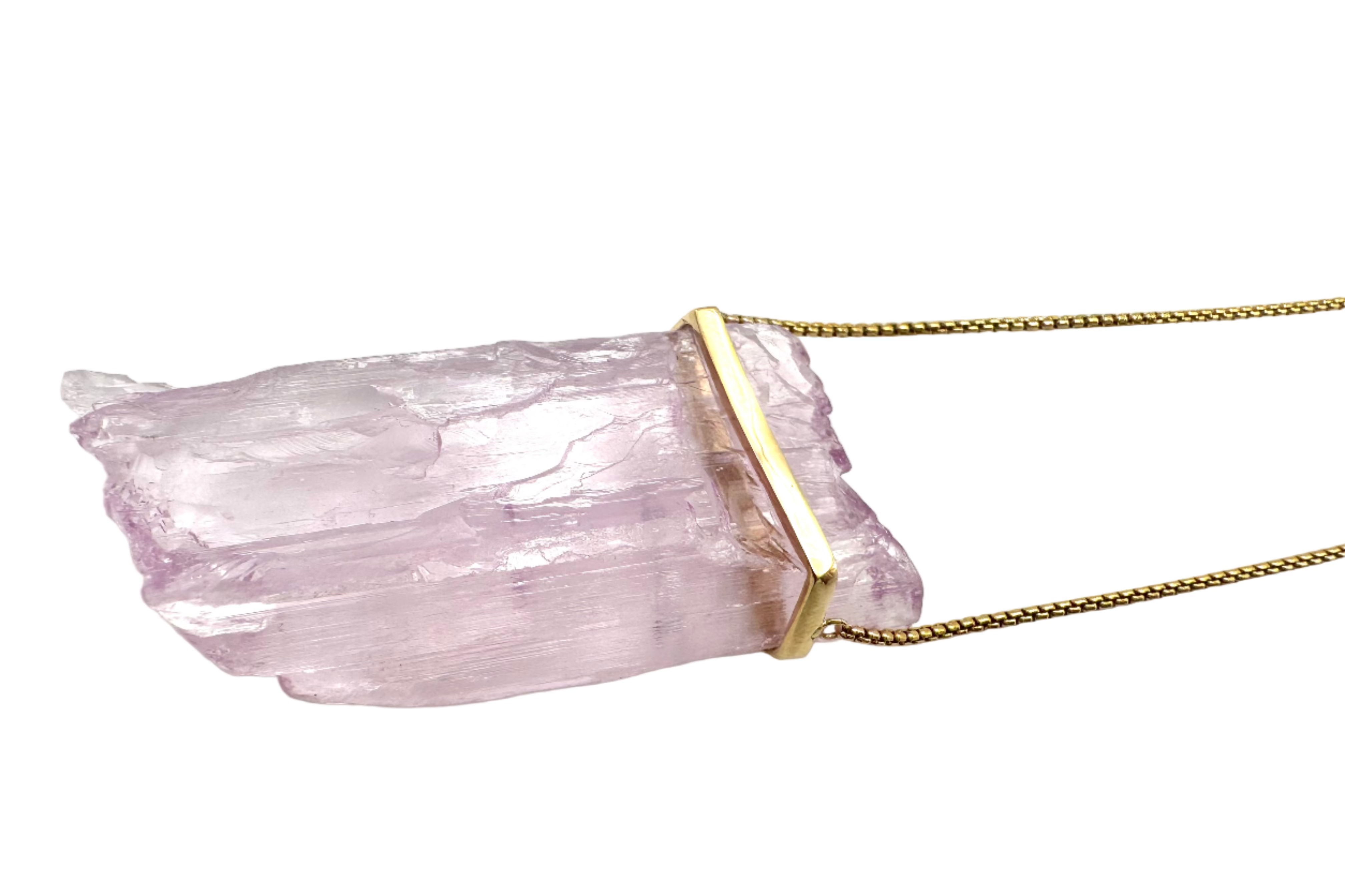 Classic Kunzite Amulet-14k