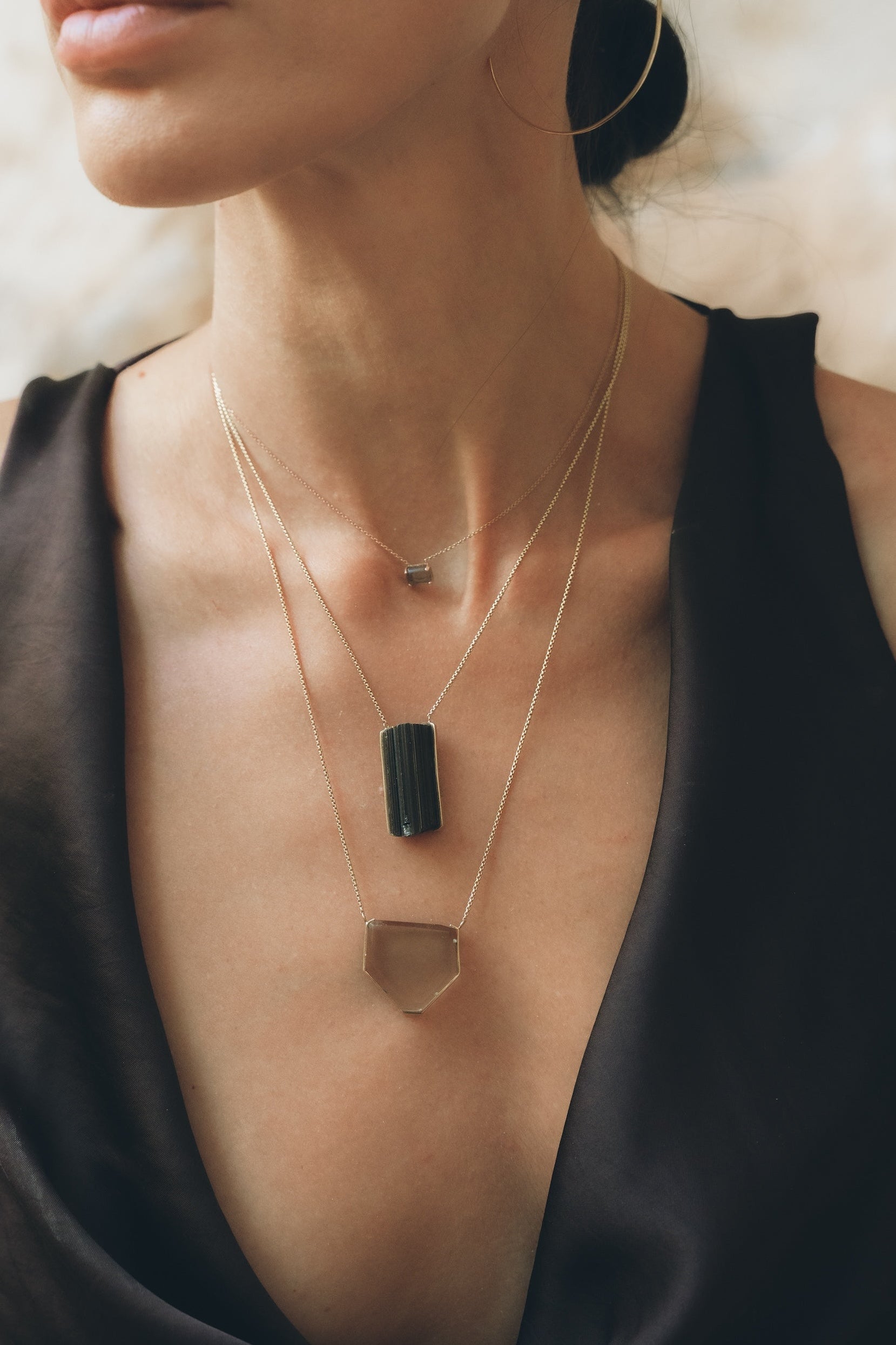 Classic Smoky Quartz Wrap Amulet-Y14k