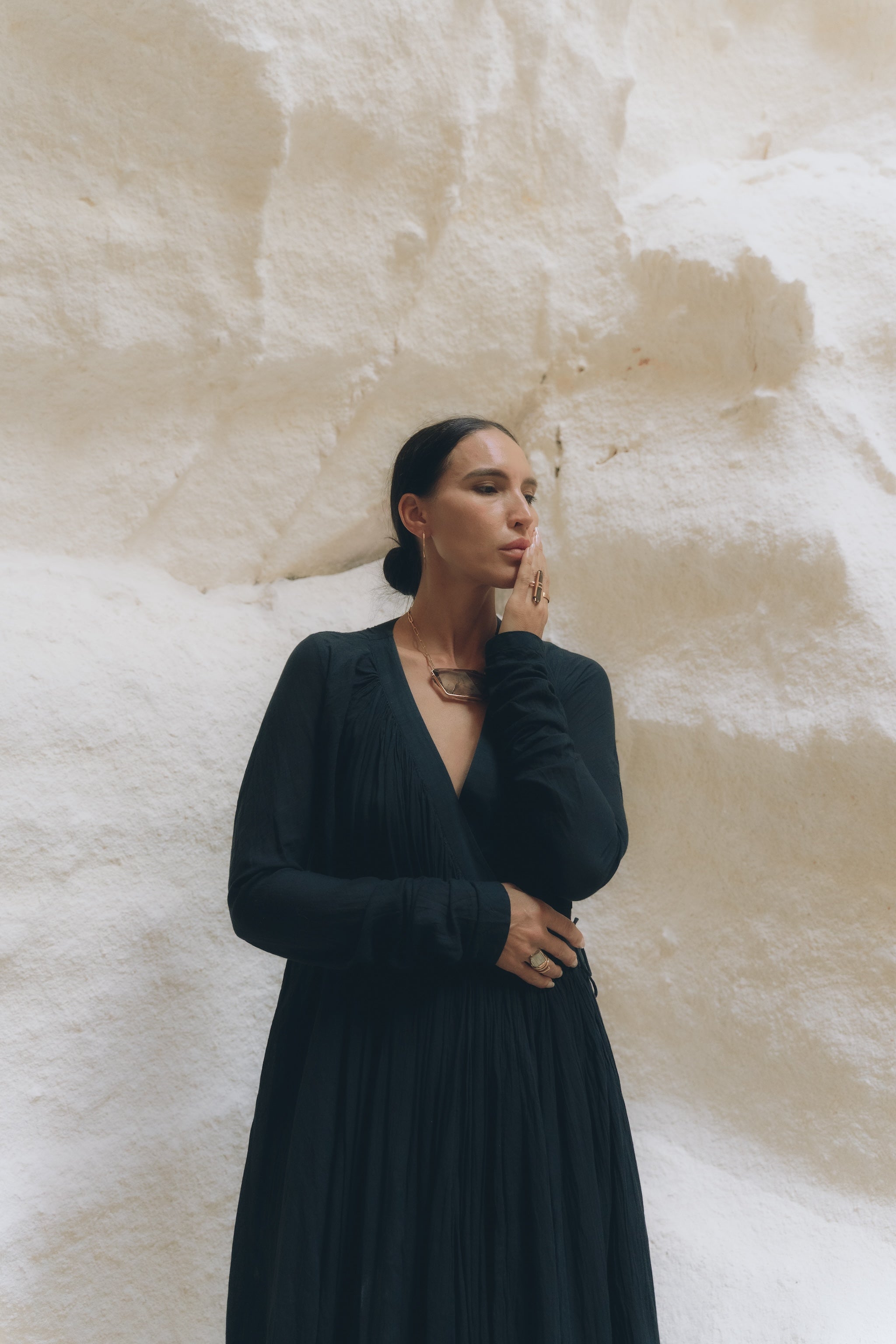 Smoky Quartz Wrap Amulet - Cut