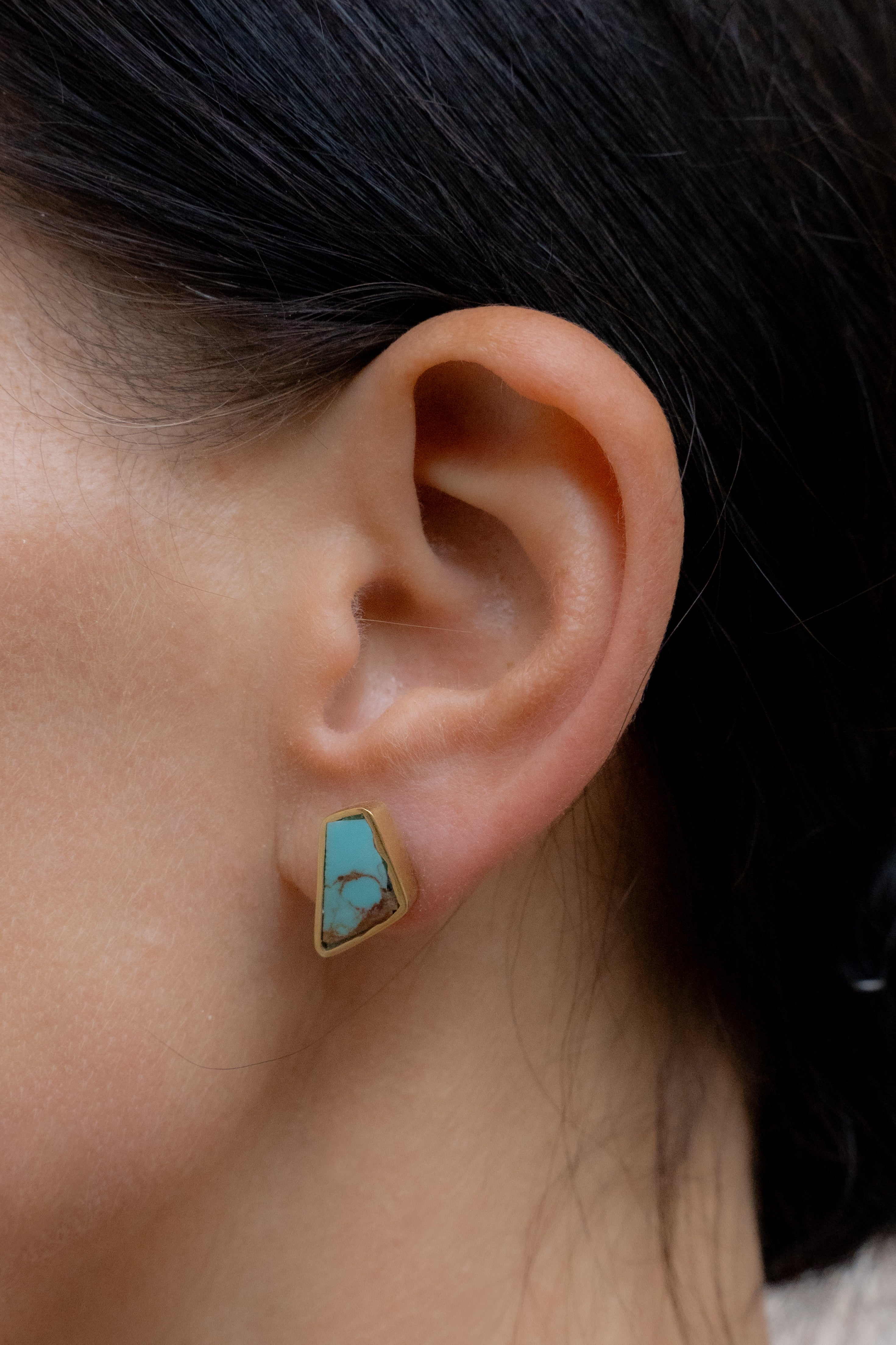 Cloud Organic Turquoise Earrings-Y14k