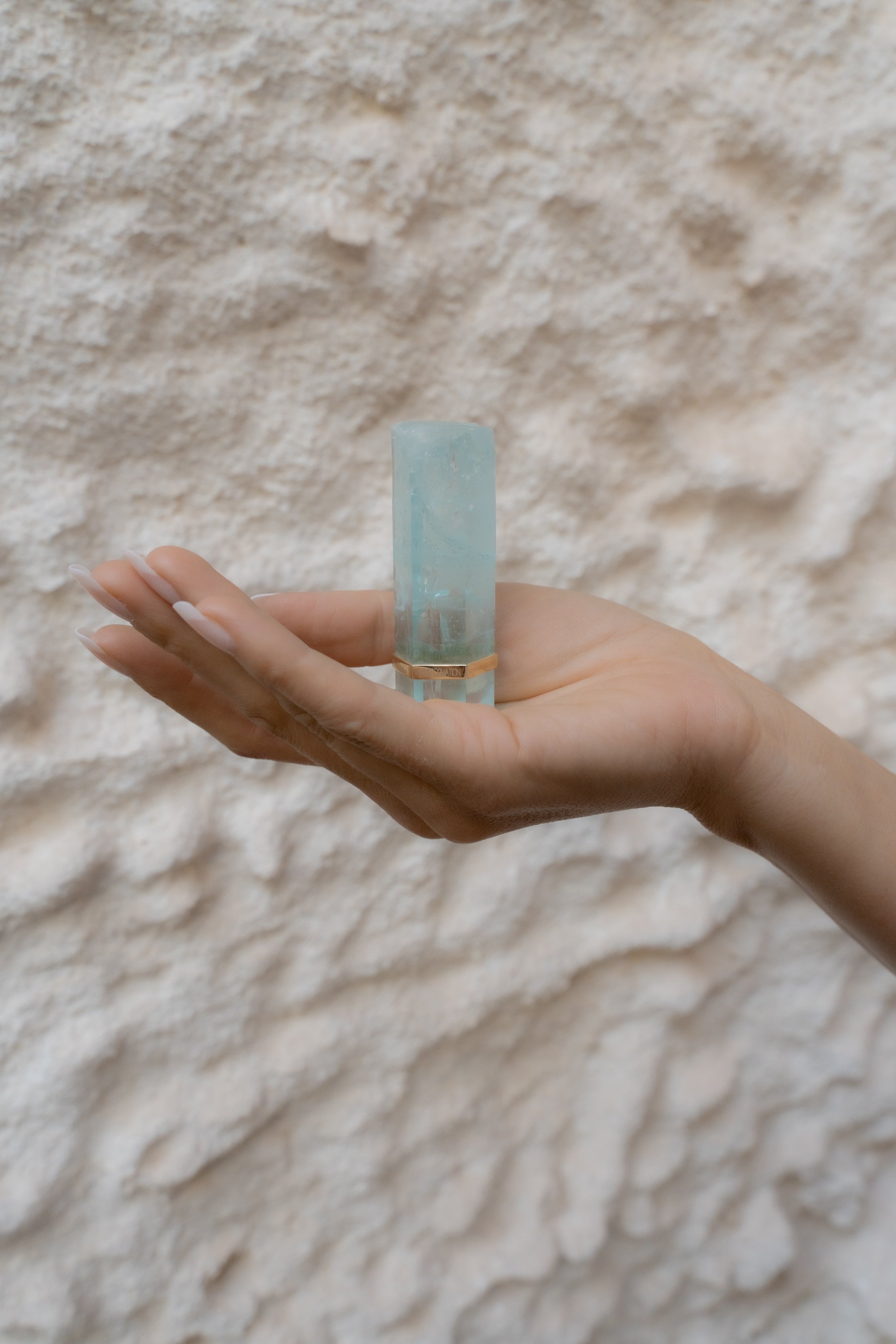 Meditation Raw Aquamarine Single Band -Y14k