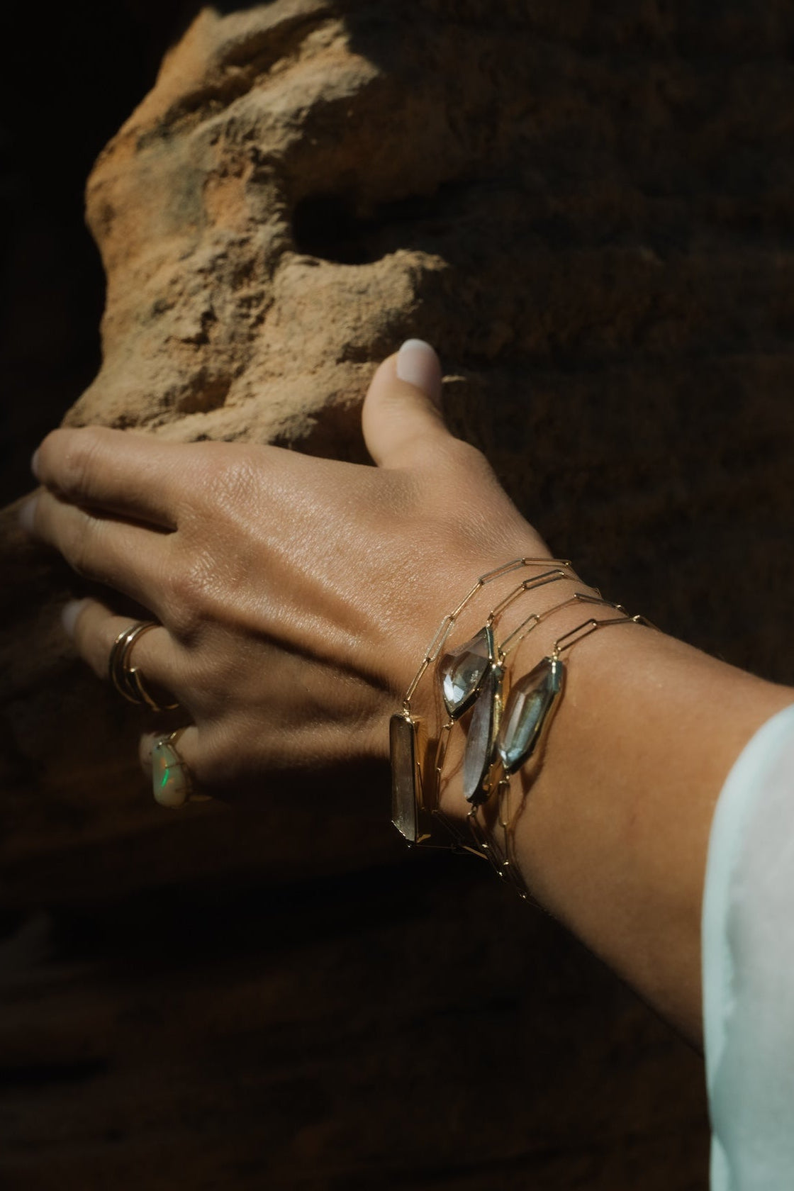 Cloud Raw Herkimer Bracelet-Y14k